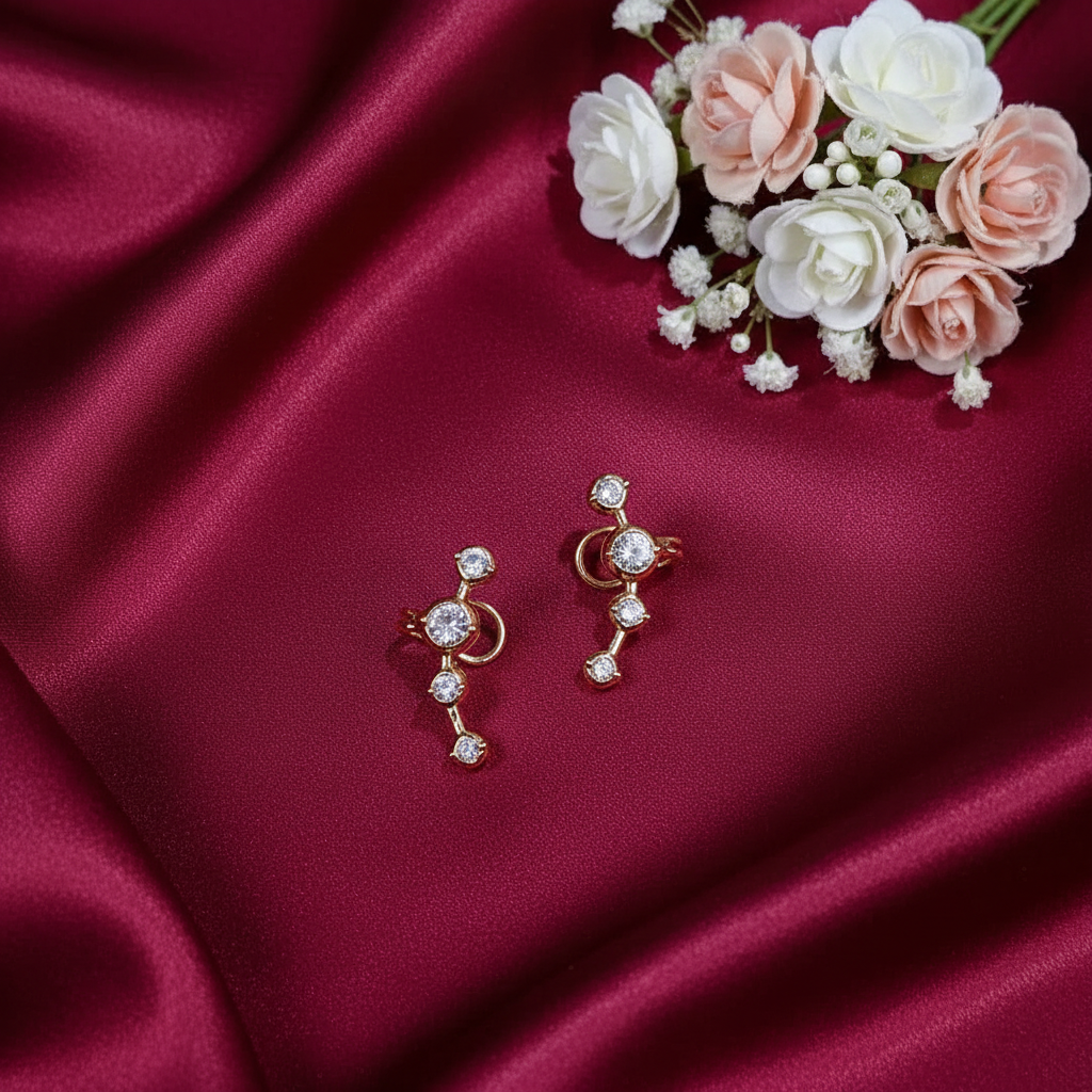 DIAMOND AIRA SIDE EARCUFF EARRINGS