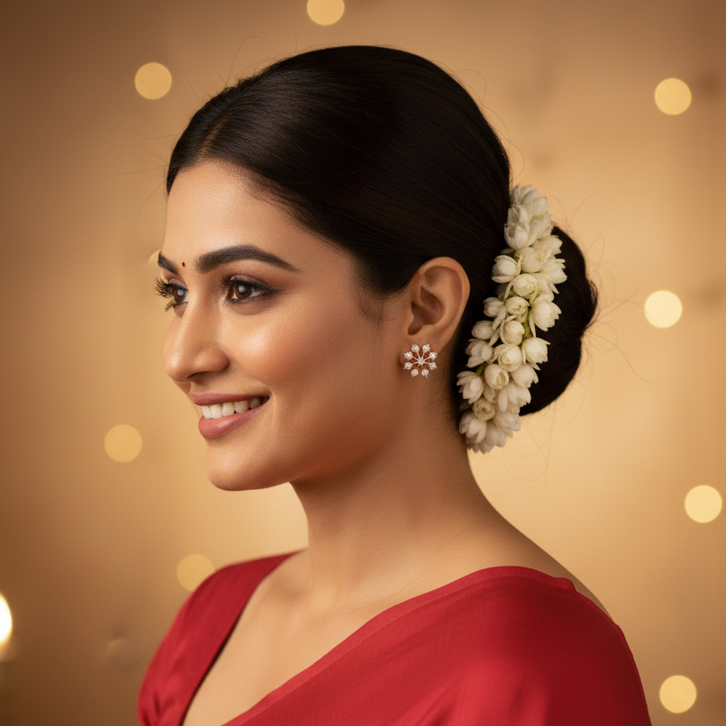 DIAMOND HIRA NINE STONE STUD EARRINGS