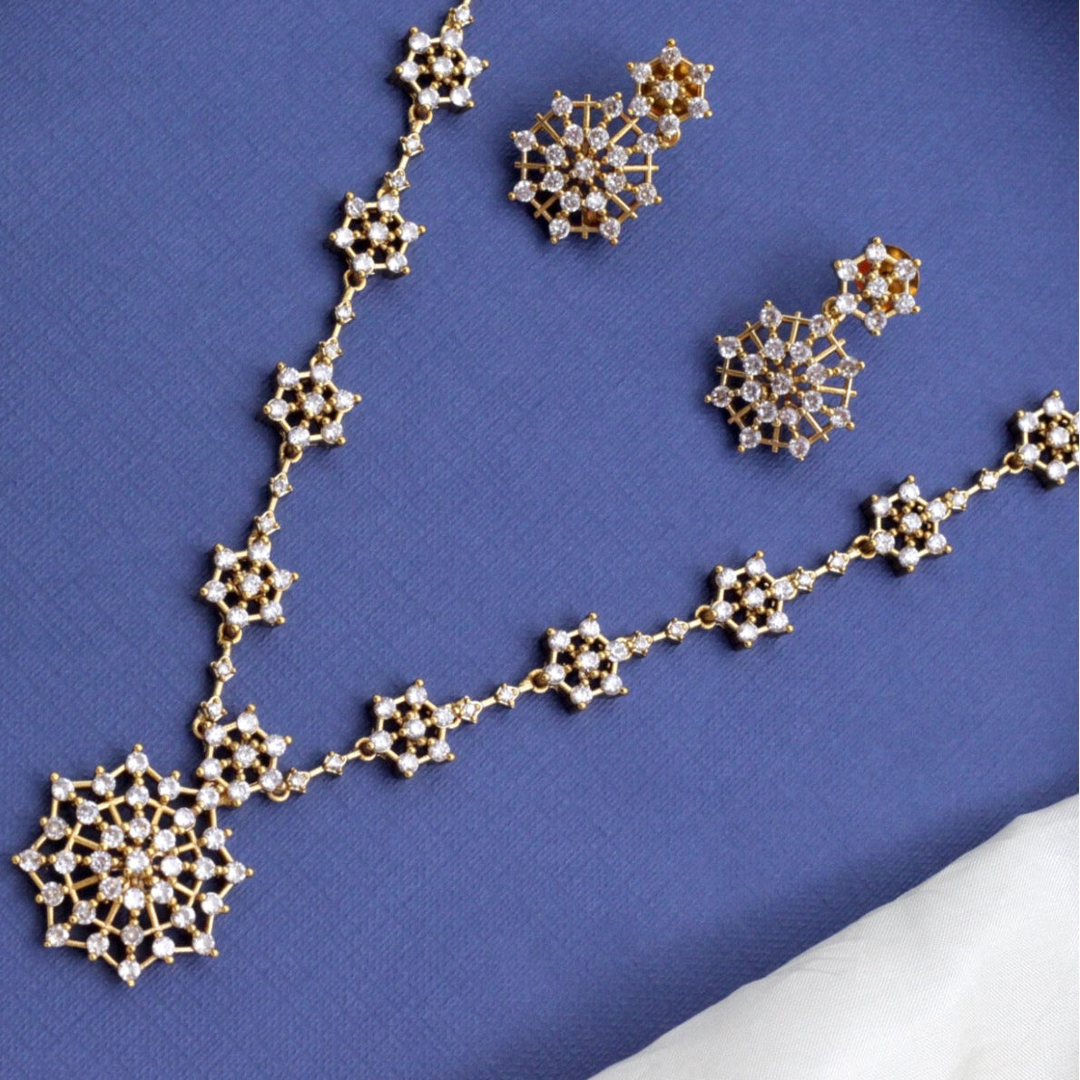 GOLDEN LAASYA ZIRCONIA JEWELLERY SET