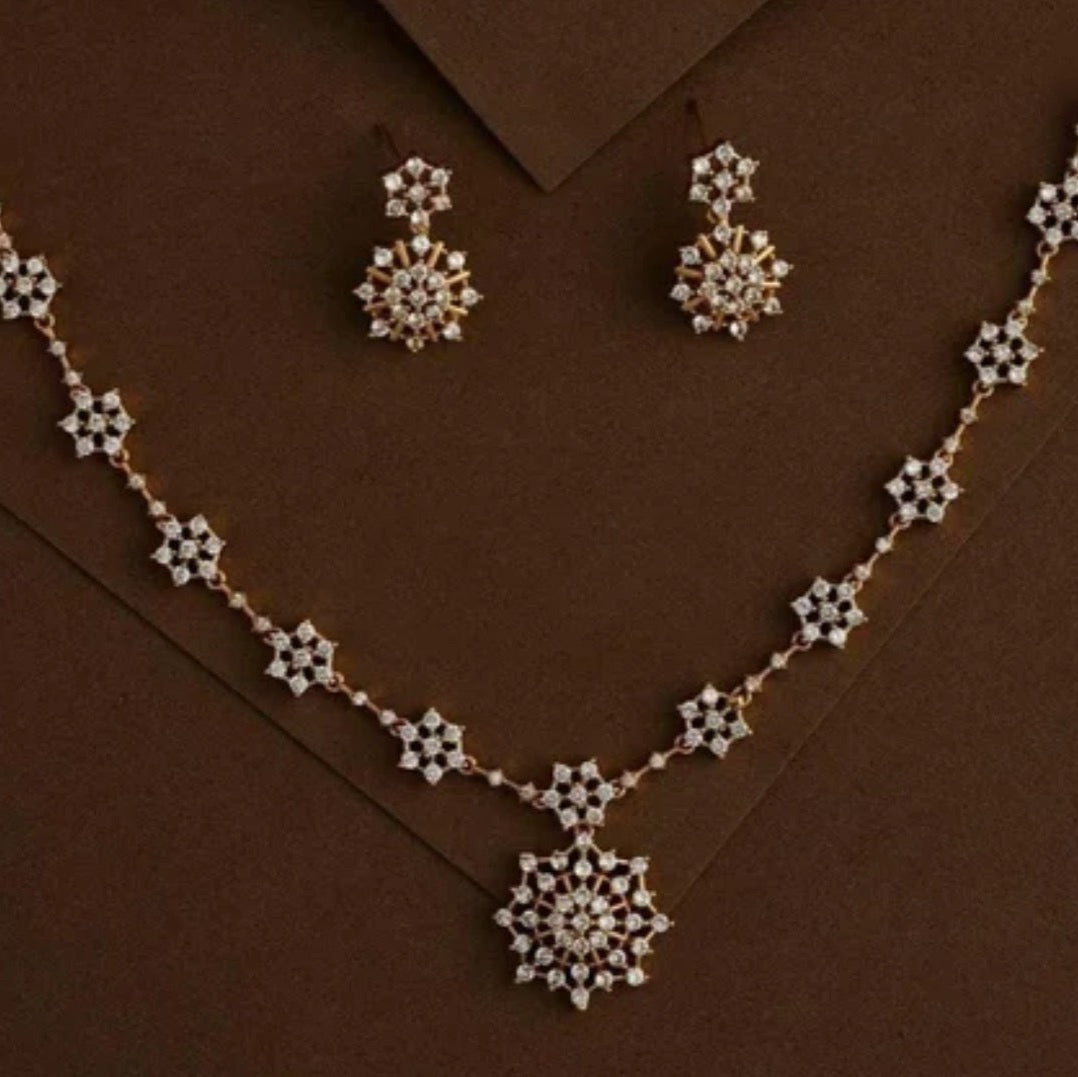 GOLDEN LAASYA ZIRCONIA JEWELLERY SET