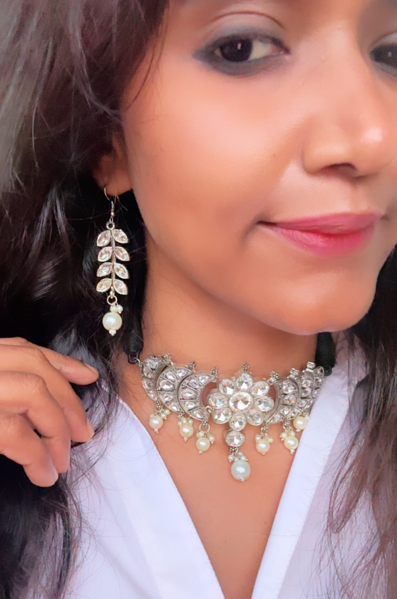 NAMYA SILVER PLATED JEWELLERY SET