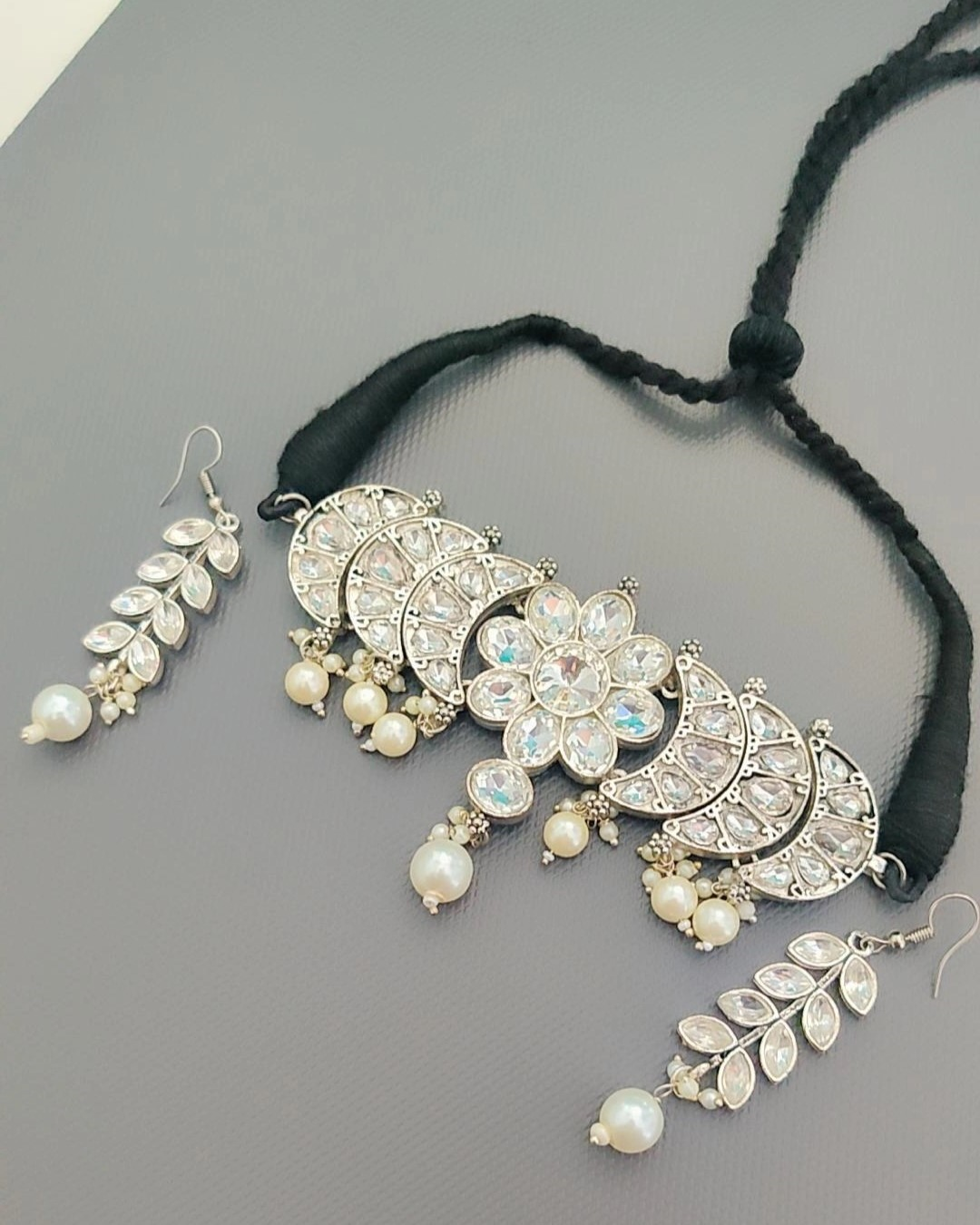NAMYA SILVER PLATED JEWELLERY SET