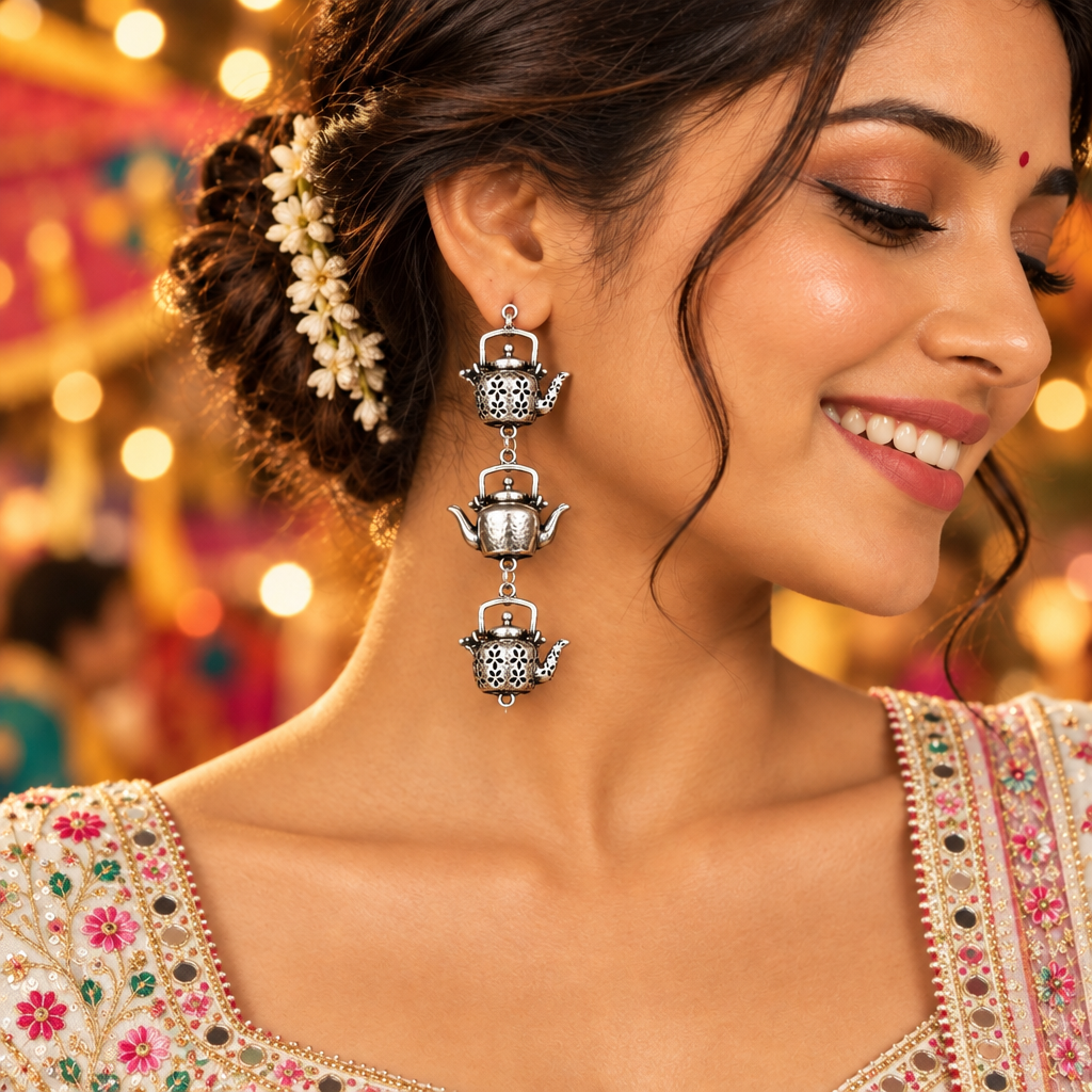 KETTLE SILVER PLATED EARRINGS