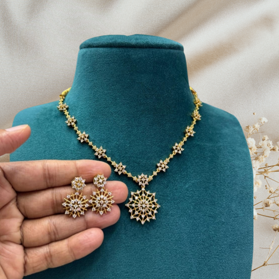 GOLDEN LAASYA ZIRCONIA JEWELLERY SET