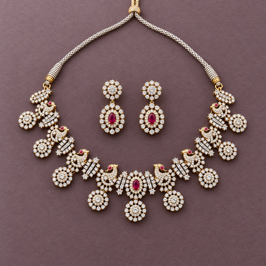 RUBY MAALYA ZIRCONIA JEWELLERY SET