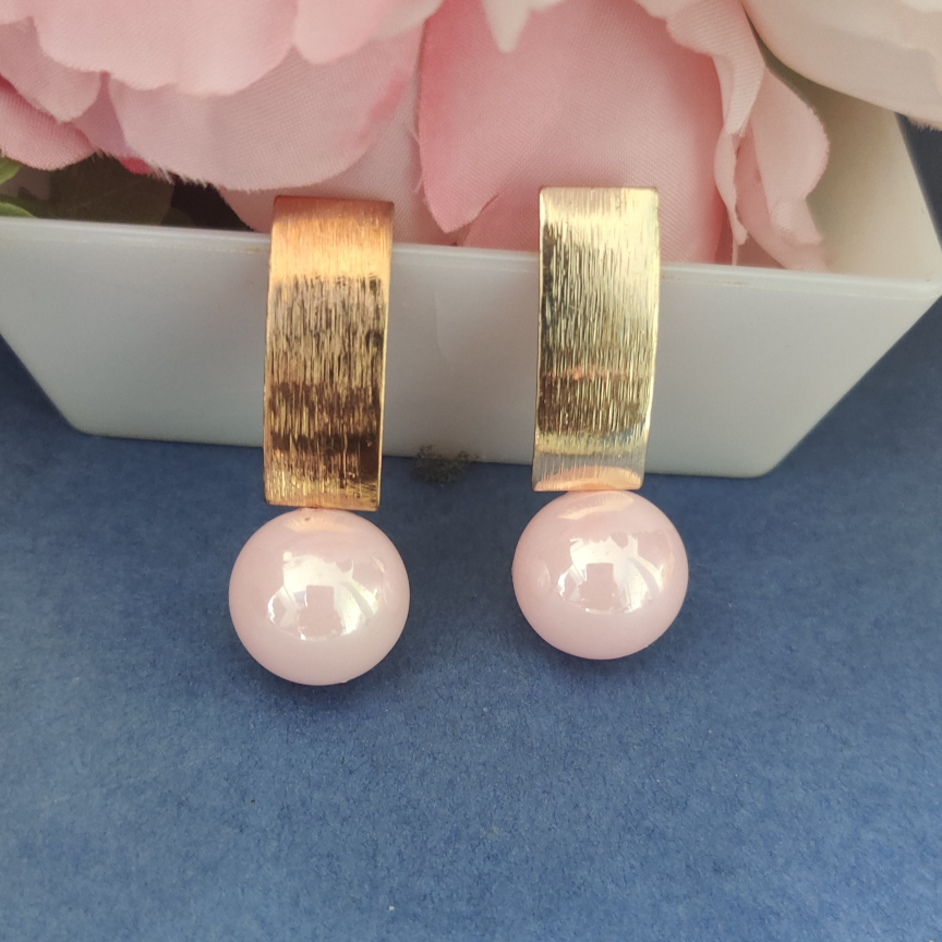 PINK RISHINI PEARL EARRINGS