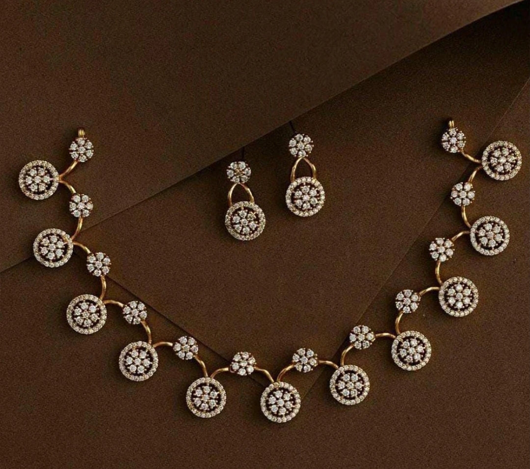 GOLDEN CAMILA ZIRCONIA JEWELLERY SET