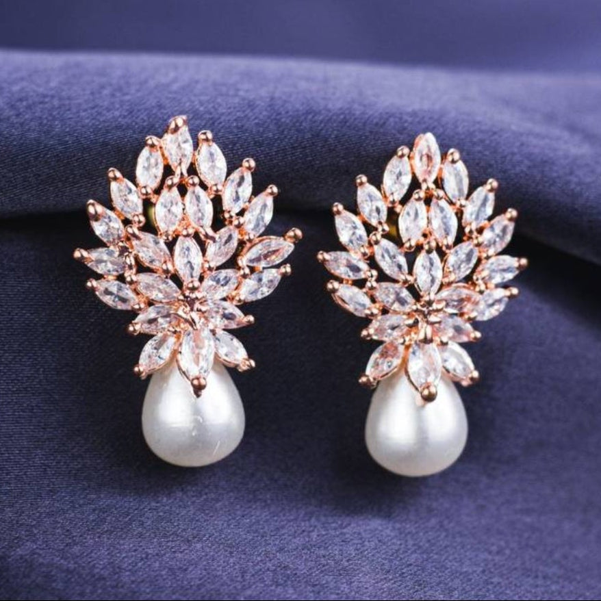 ROSE GOLD CHERYL ZIRCONIA EARRINGS