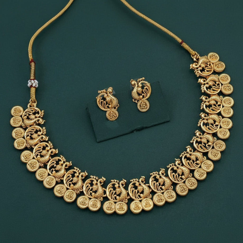 GOLDEN AKALYA TEMPLE JEWELLERY SET