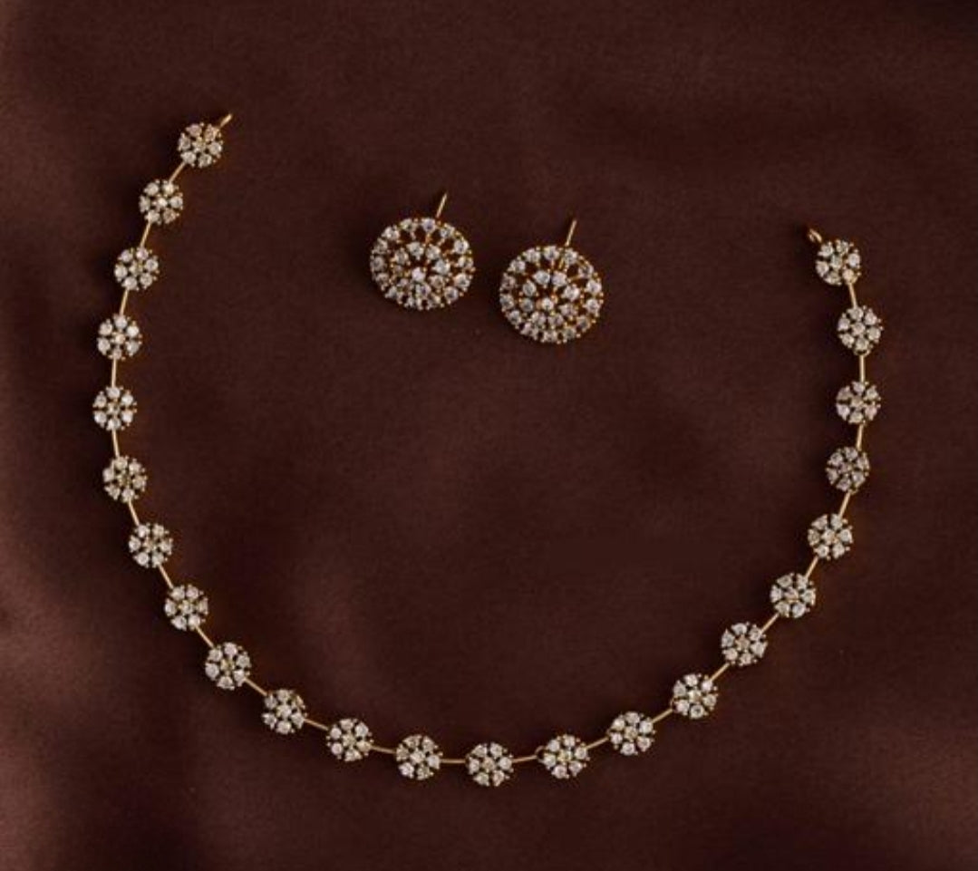 GOLDEN KELIYAH ZIRCONIA JEWELLERY SET