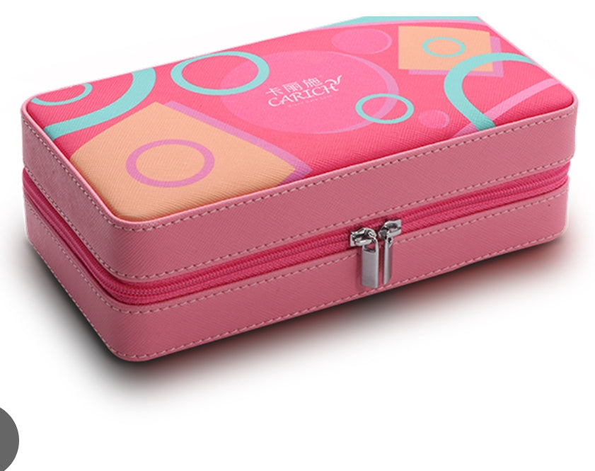 PINK RUMI TRAVEL JEWELLERY BOX WITH MIRROR