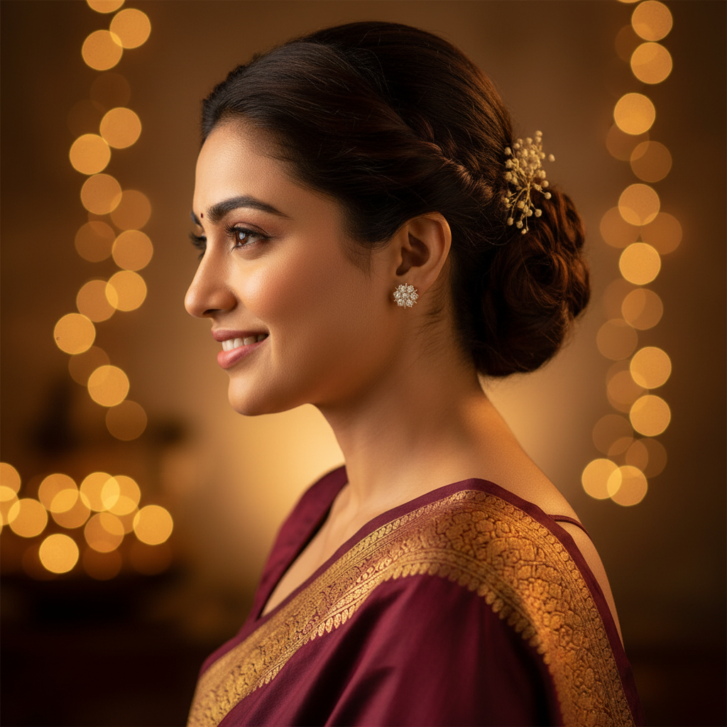 DIAMOND NAVAMIKA STUD EARRINGS
