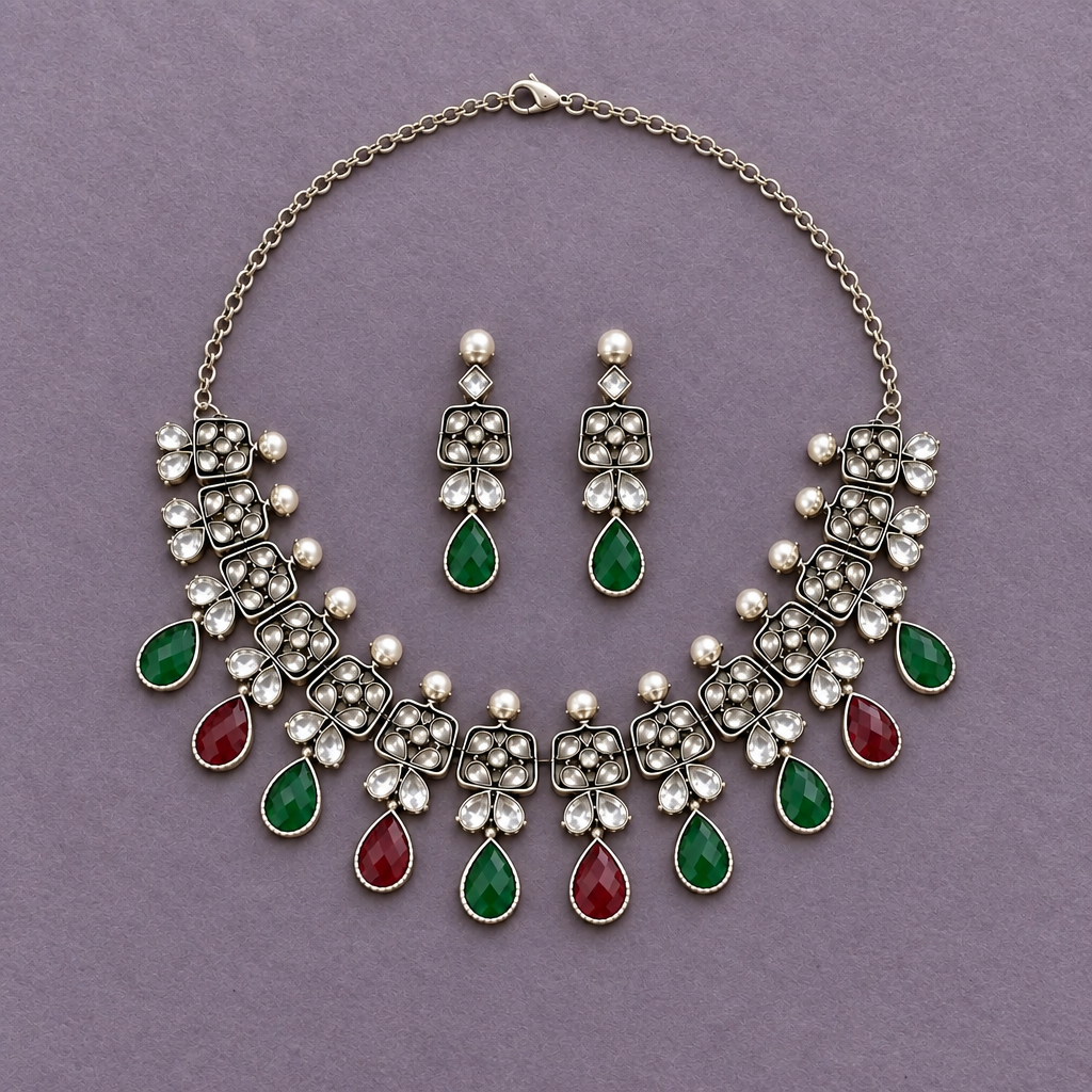 CELEBRITY SILVER PLATED JEWELLERY SET