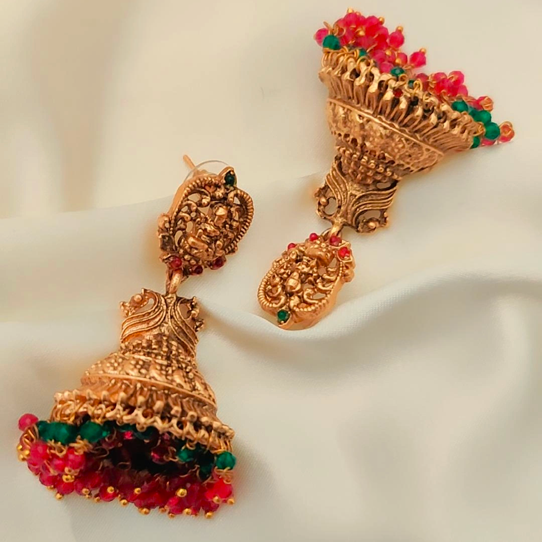 MULTICOLOR AMISHI TEMPLE JHUMKI