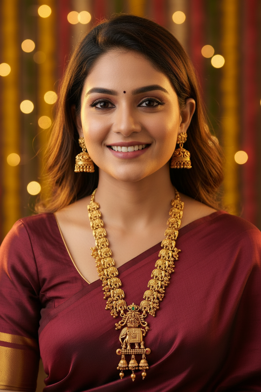GOLDEN UDYATI TEMPLE JEWELLERY SET
