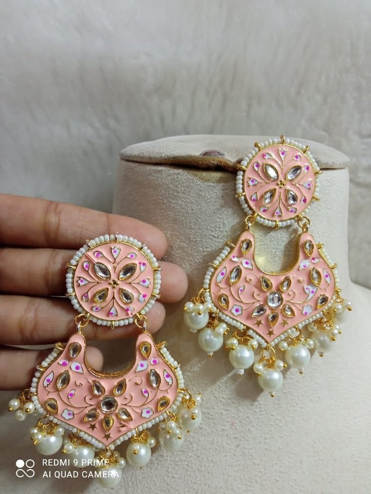 PEACH ARABIAN CHANDBALI EARRINGS