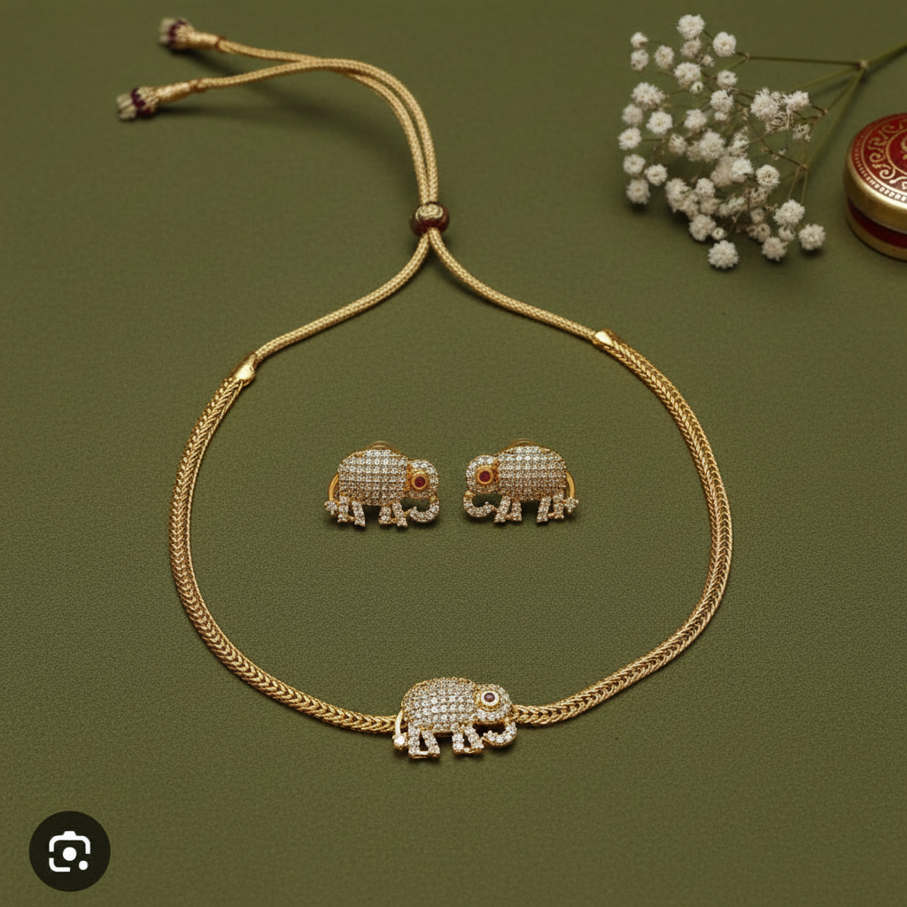GOLDEN AMRUTA TEMPLE JEWELLERY SET