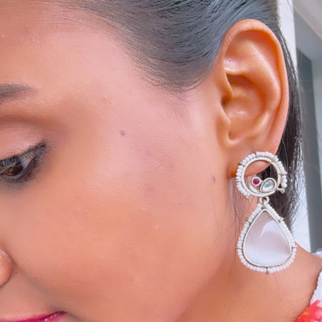 Trendy silver replica earrings