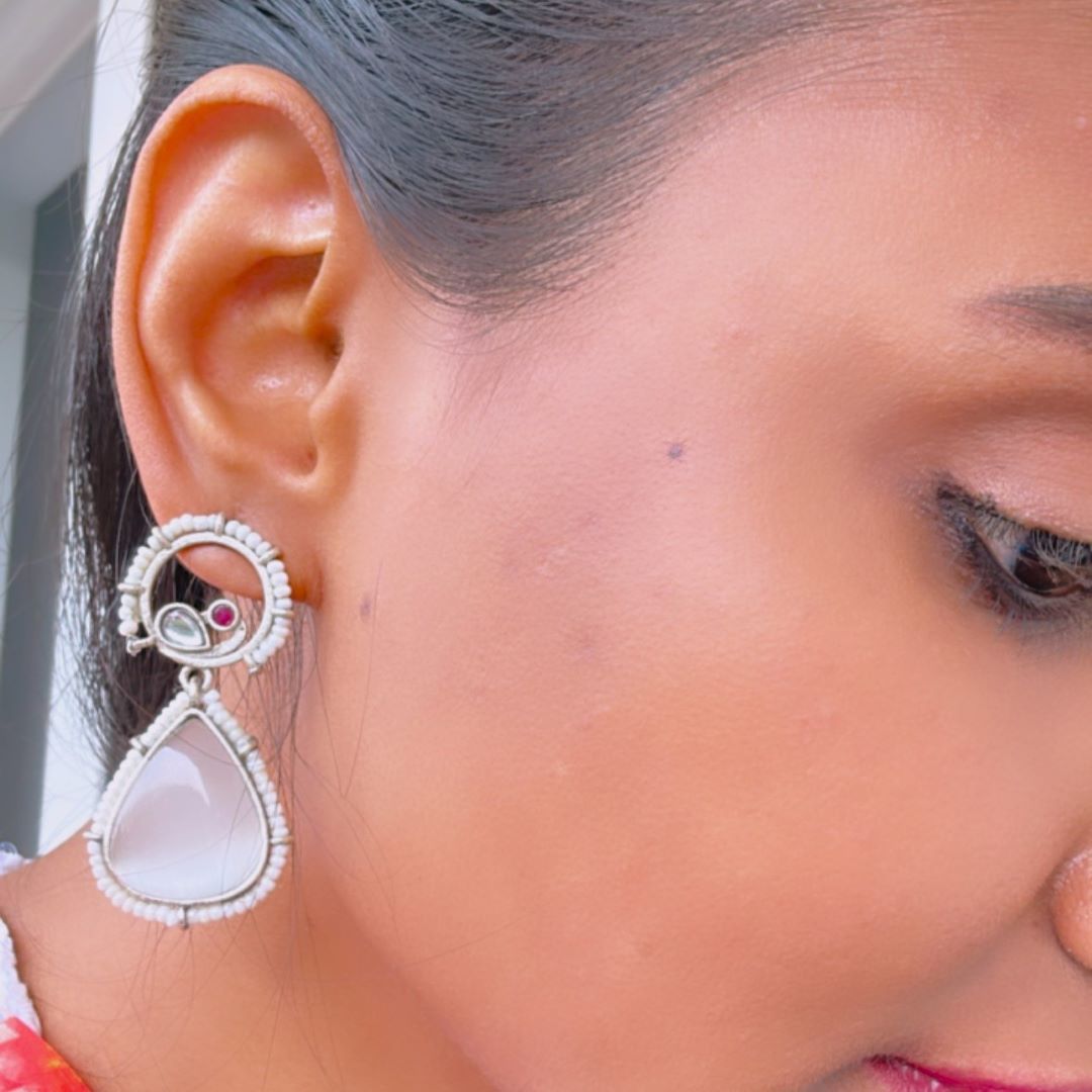 Trendy silver replica earrings