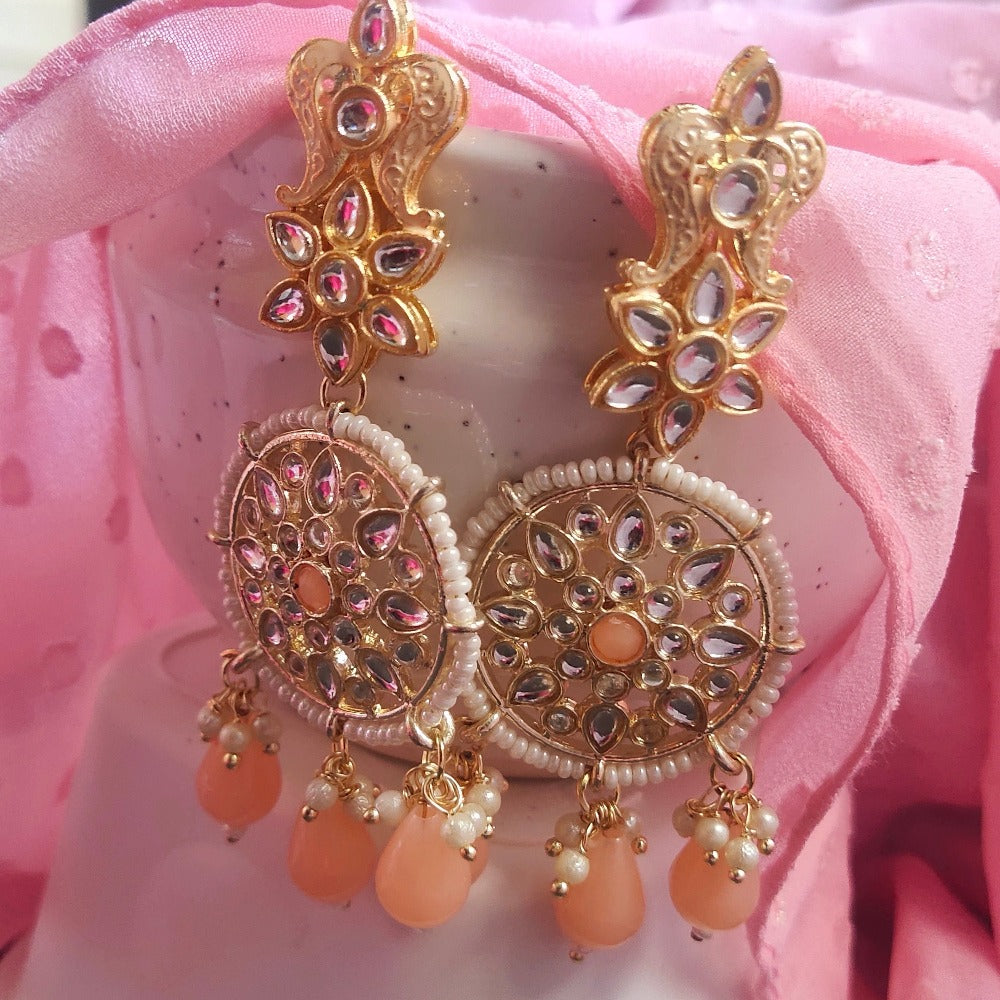 Peach earrings for girls