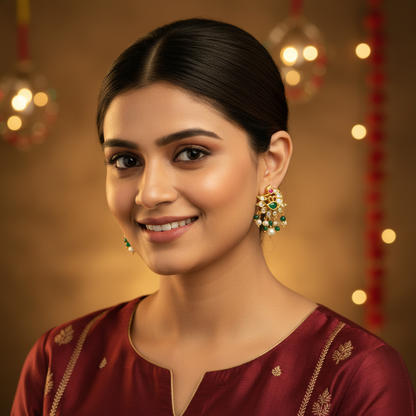 EMERALD YAMIRA STUD EARRINGS