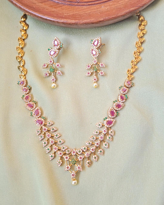 MULTICOLOR AADHYA ZIRCONIA JEWELLERY SET