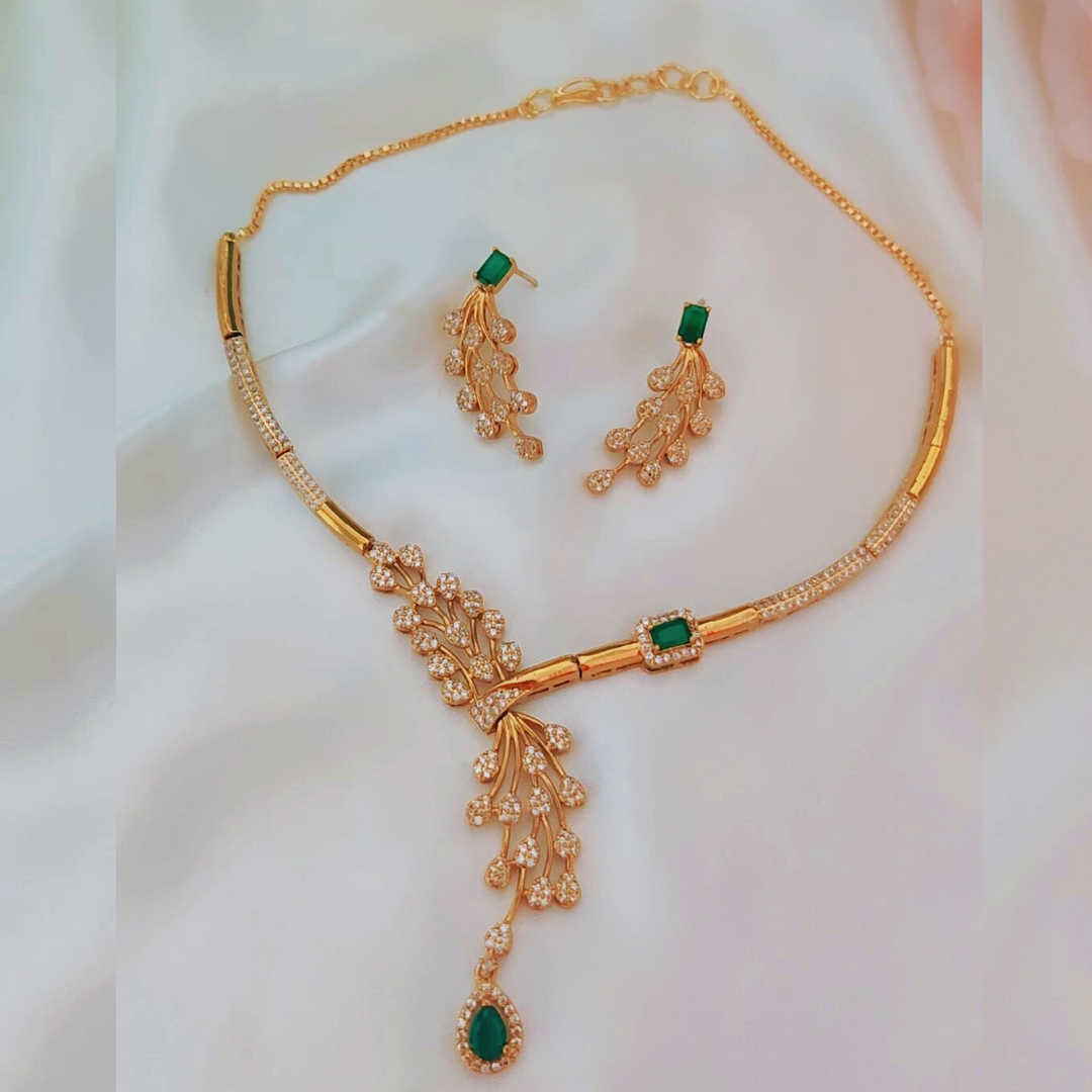 EMERALD LAYA ZIRCONIA JEWELLERY SET