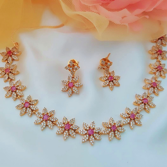 RUBY PAVIKA ZIRCONIA JEWELLERY SET