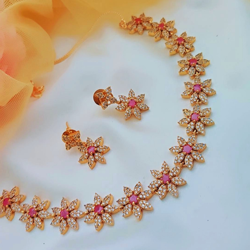 RUBY PAVIKA ZIRCONIA JEWELLERY SET