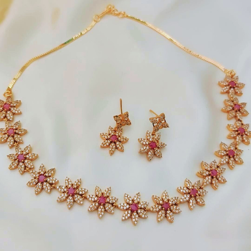 RUBY PAVIKA ZIRCONIA JEWELLERY SET