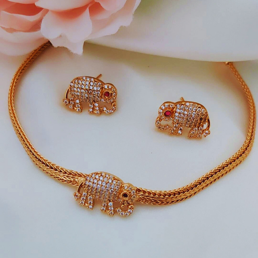 GOLDEN AMRUTA TEMPLE JEWELLERY SET