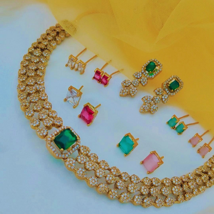 MALEENA COLOR CHANGEABLE ZIRCONIA JEWELLERY SET