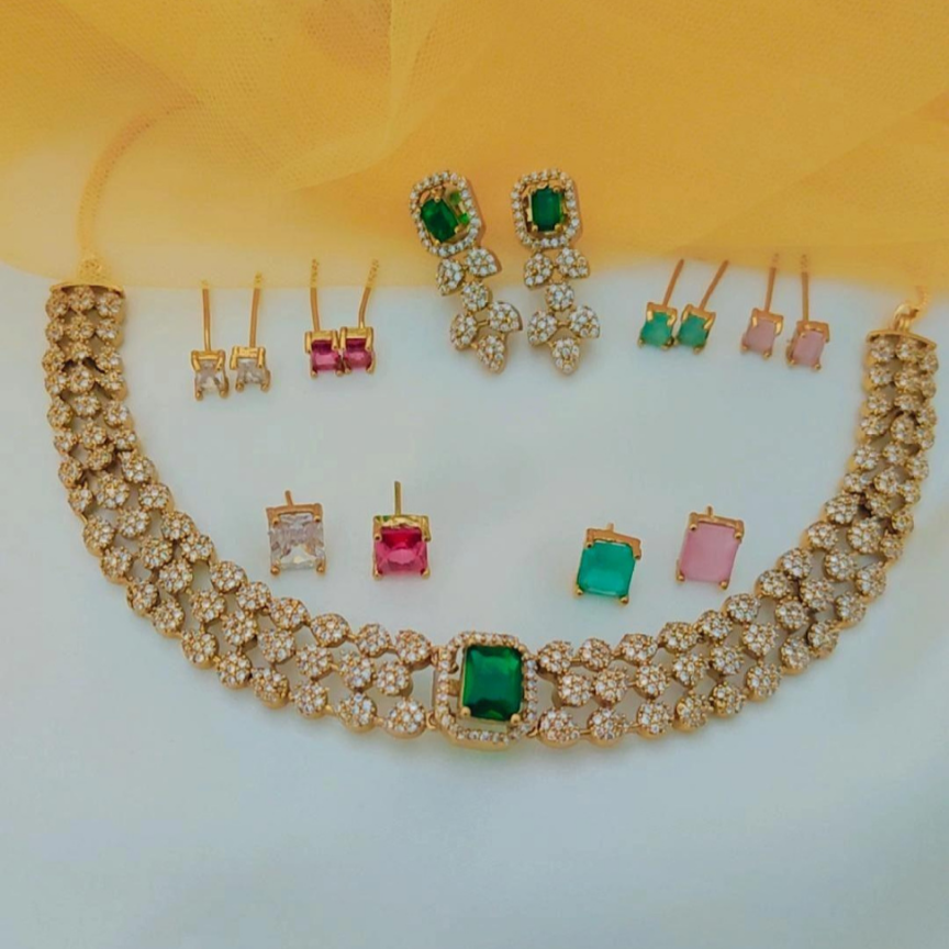 MALEENA COLOR CHANGEABLE ZIRCONIA JEWELLERY SET