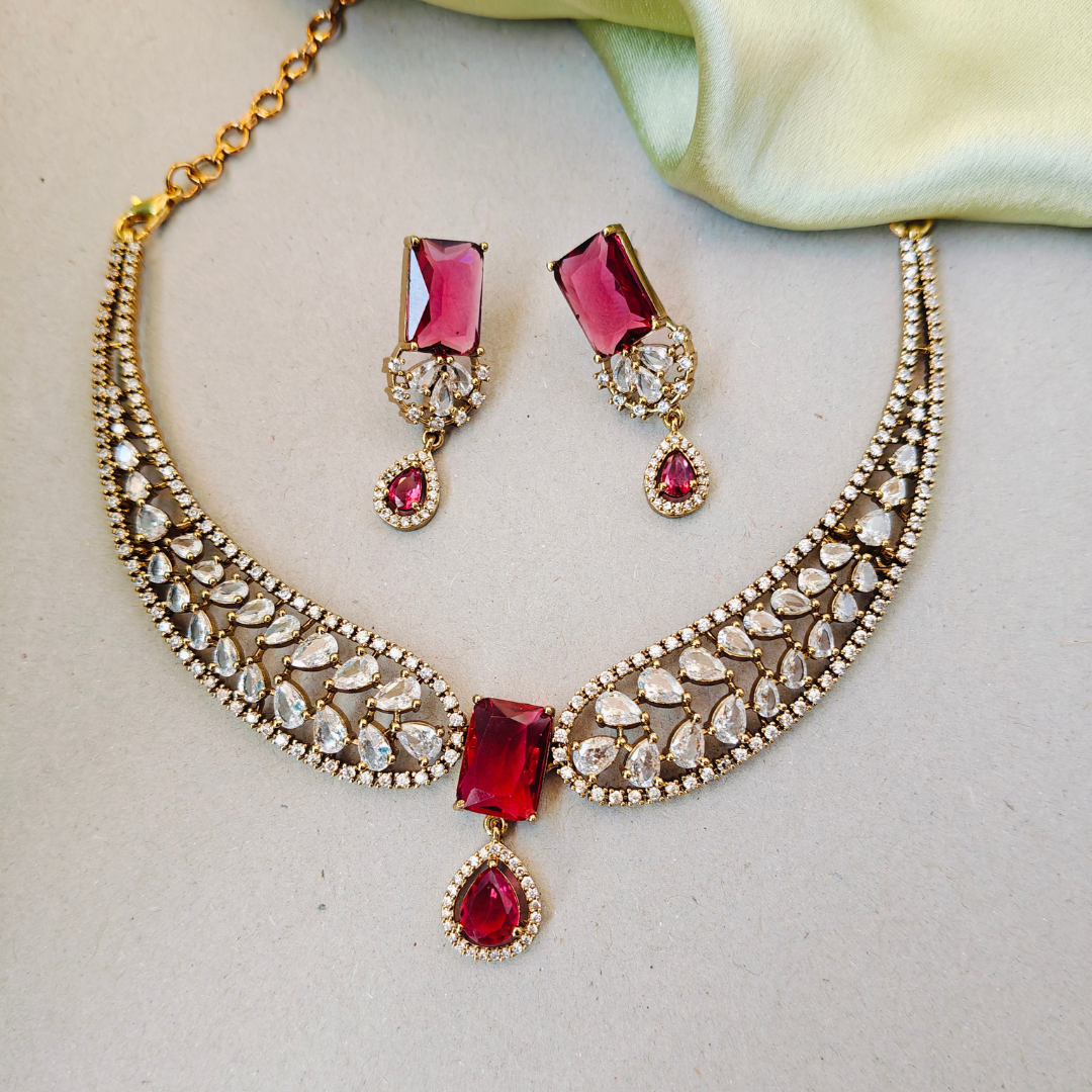 RUBY BREZA VICTORIAN JEWELLERY SET