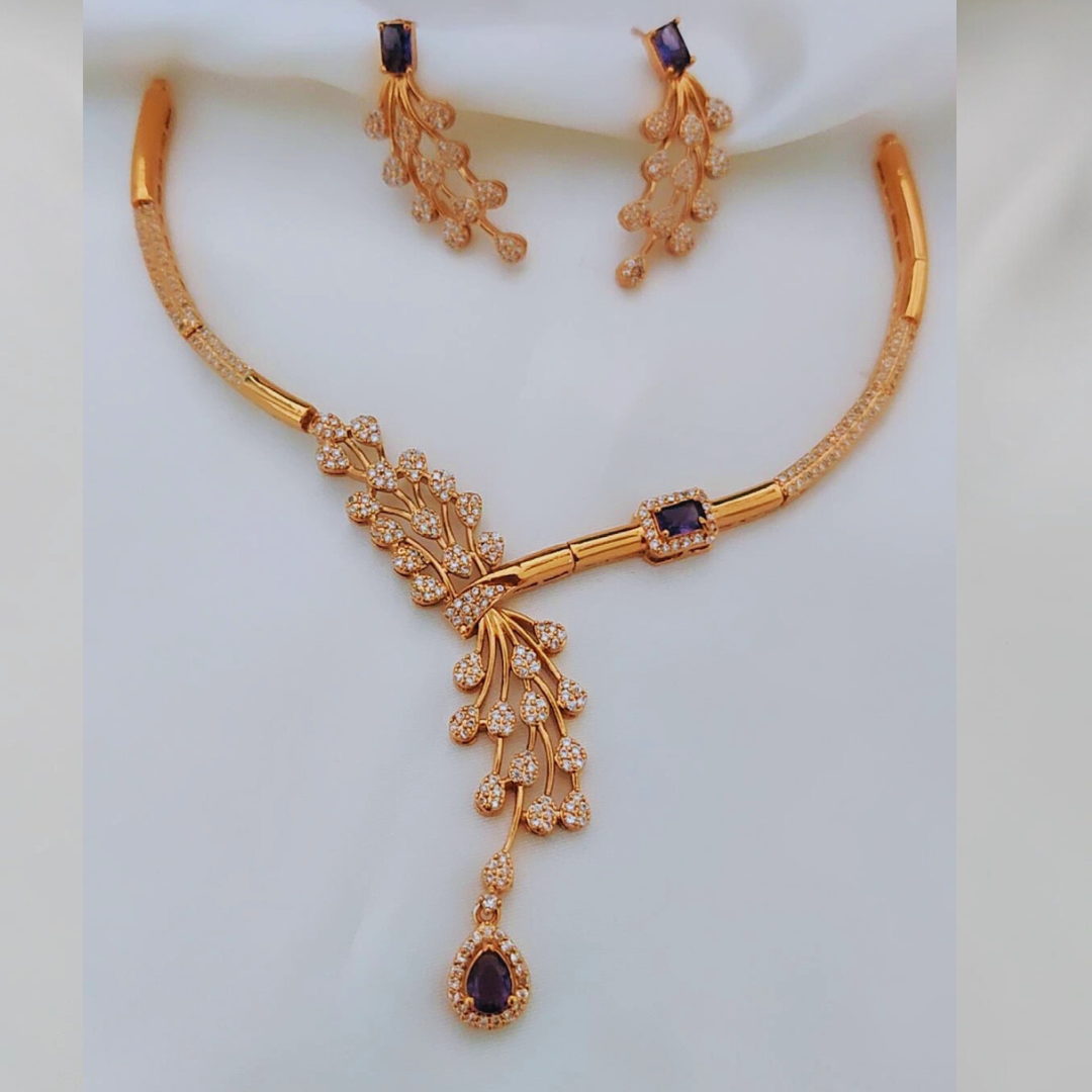 PURPLE LAYA ZIRCONIA JEWELLERY SET
