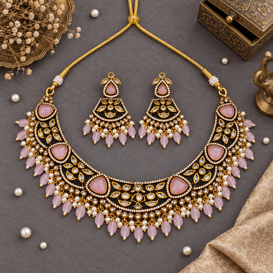 PINK PARUL VICTORIAN JEWELLERY SET