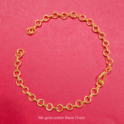 18K GOLD POLISH NECKLACE BACK CHAIN - WITHOUT FISH HOOK