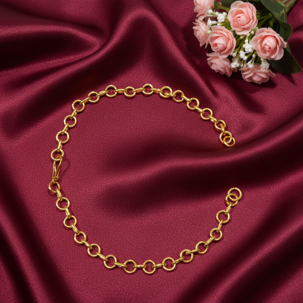18K GOLD POLISH NECKLACE BACK CHAIN - WITHOUT FISH HOOK