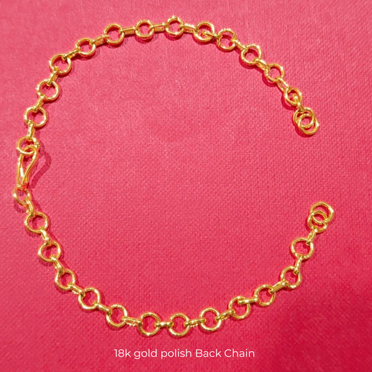 18K GOLD POLISH NECKLACE BACK CHAIN - WITHOUT FISH HOOK