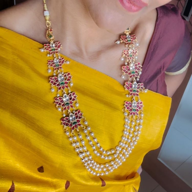 RUBY KANIKA PEARL JEWELLERY SET