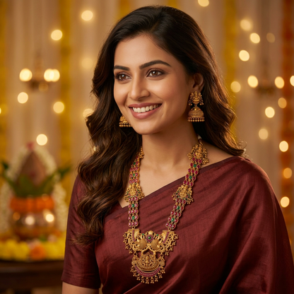 MULTICOLOR NIKILA TEMPLE JEWELLERY SET