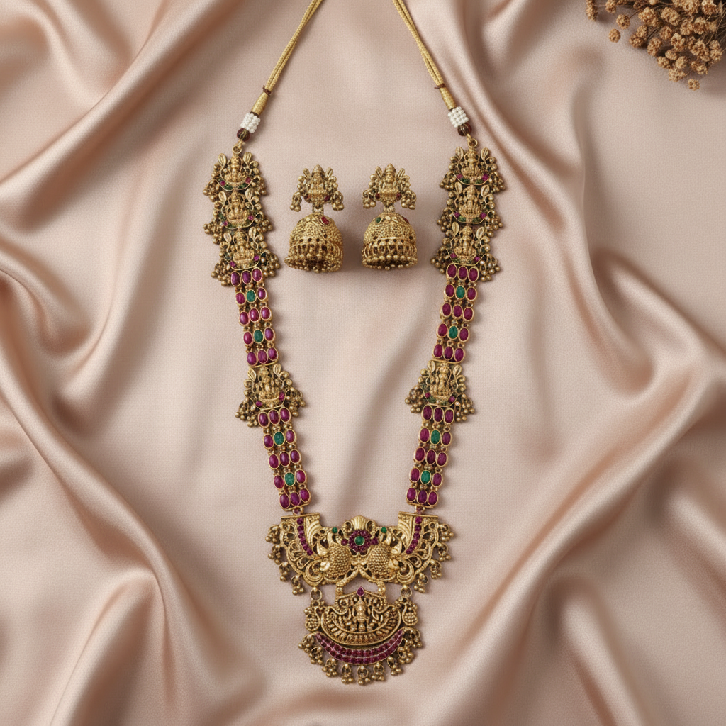 MULTICOLOR NIKILA TEMPLE JEWELLERY SET