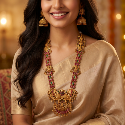 MULTICOLOR NIKILA TEMPLE JEWELLERY SET
