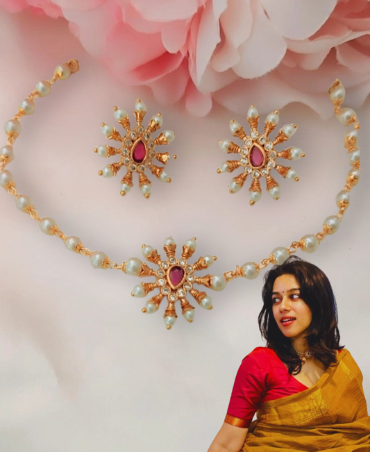 RUBY RYKA PEARLJEWELLERY SET
