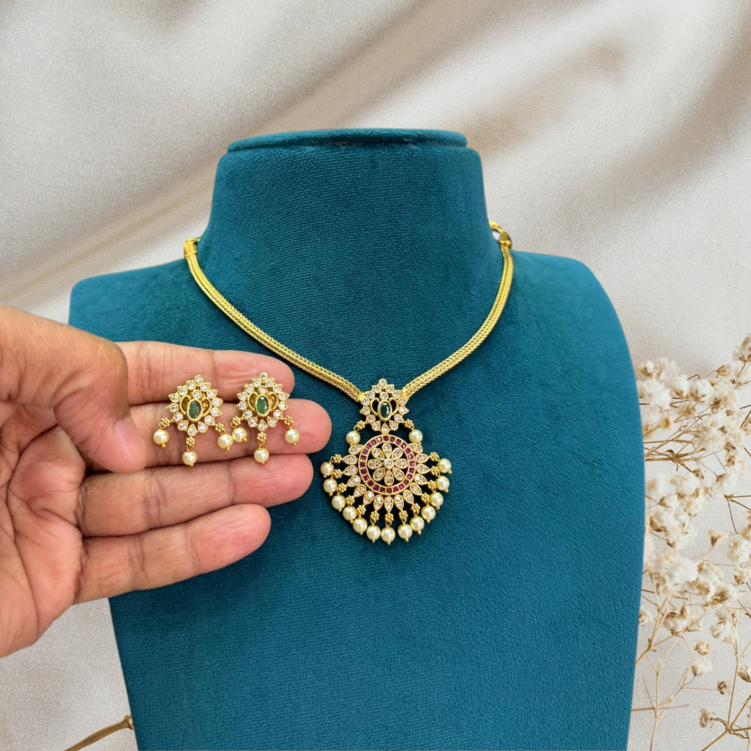 18K GOLD PLATED ATTIGA JEWELLERY SET