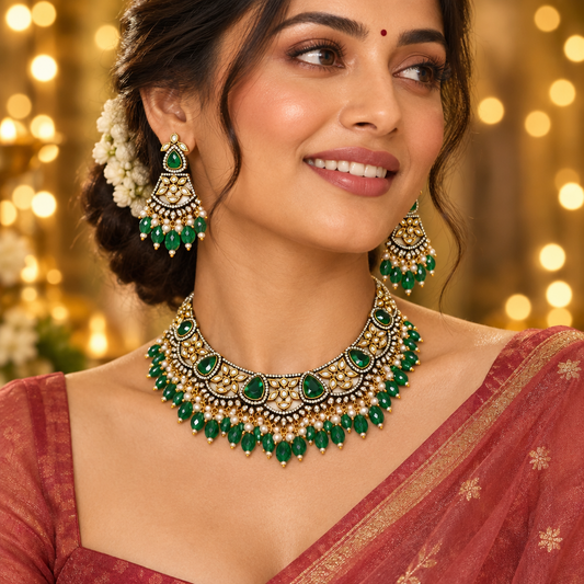 EMERALD PARUL VICTORIAN JEWELLERY SET