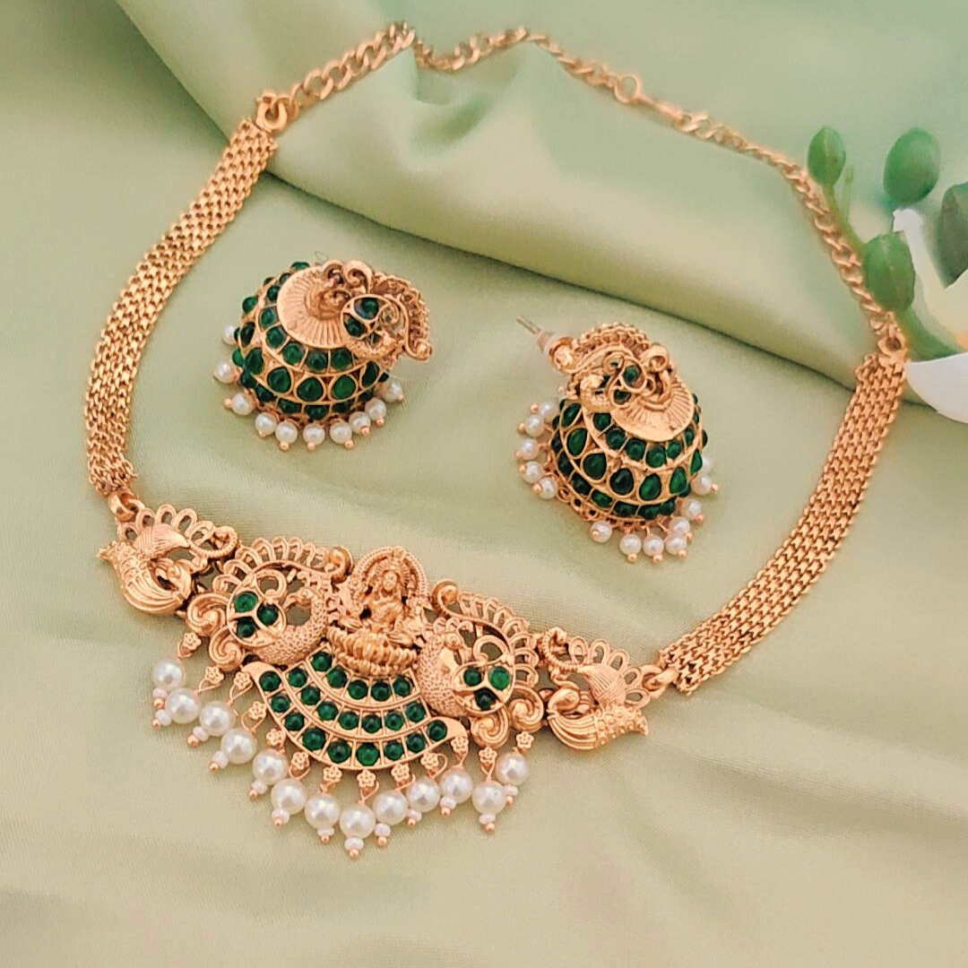 EMERALD RAJI TEMPLE JEWELLERY SET