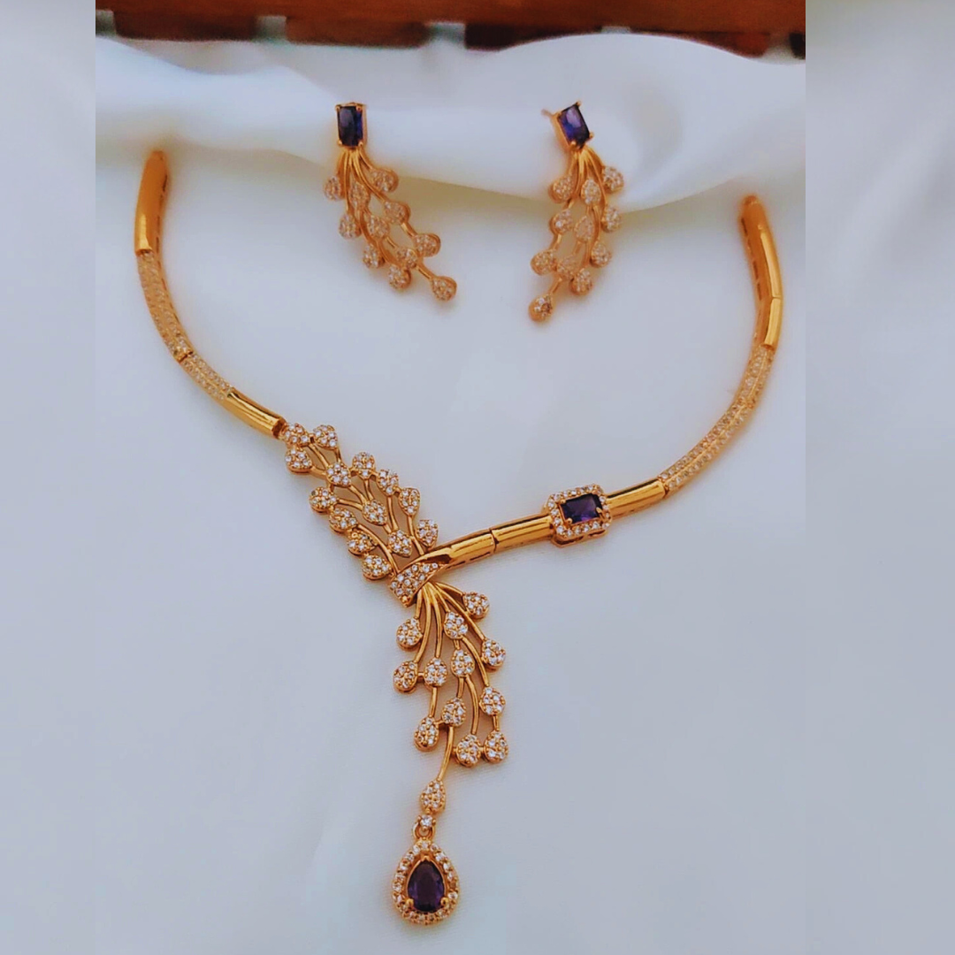 PURPLE LAYA ZIRCONIA JEWELLERY SET