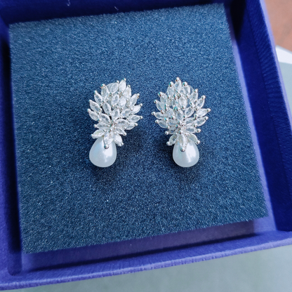SILVER CHERYL ZIRCONIA EARRINGS