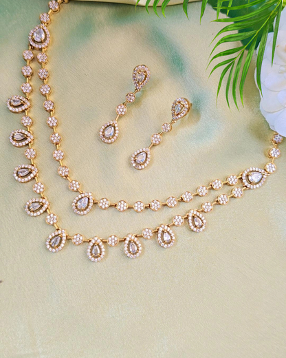 GOLDEN HRIDA ZIRCONIA JEWELLERY SET